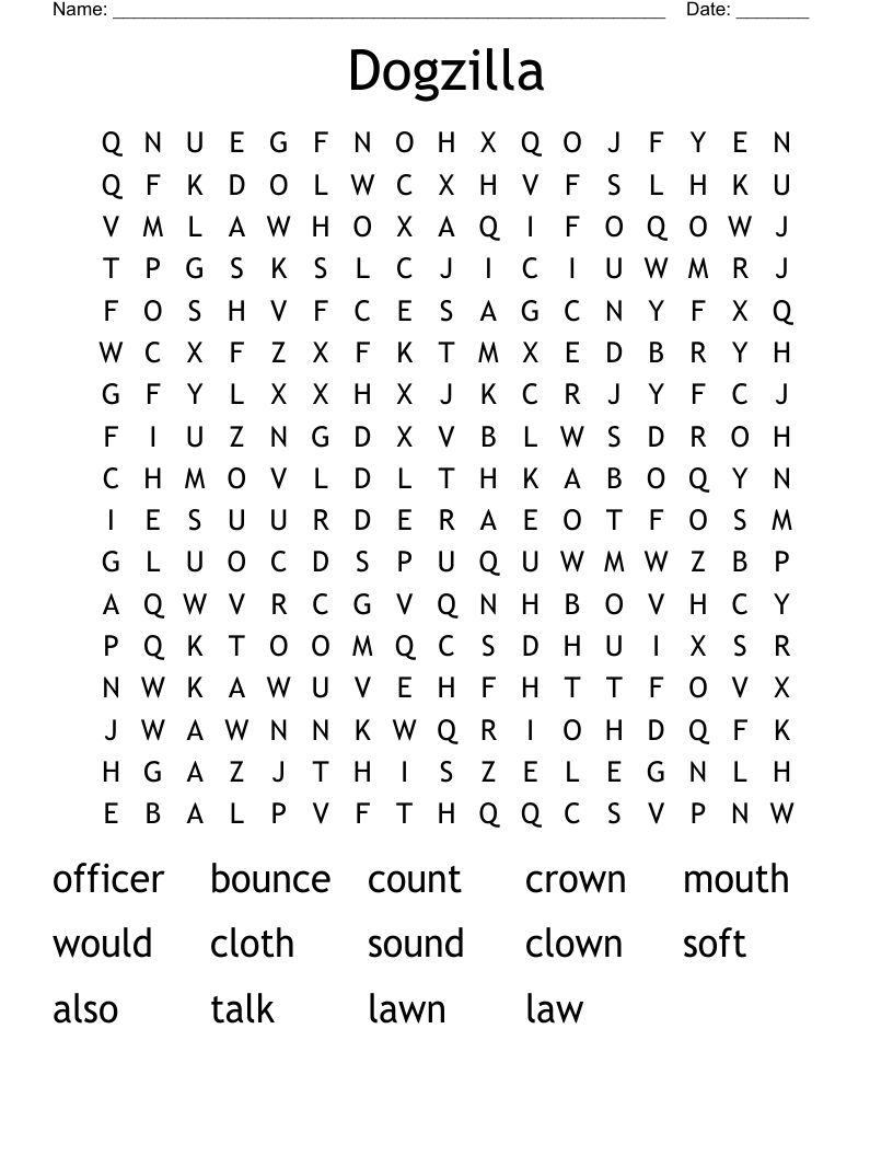Dogzilla Word Search