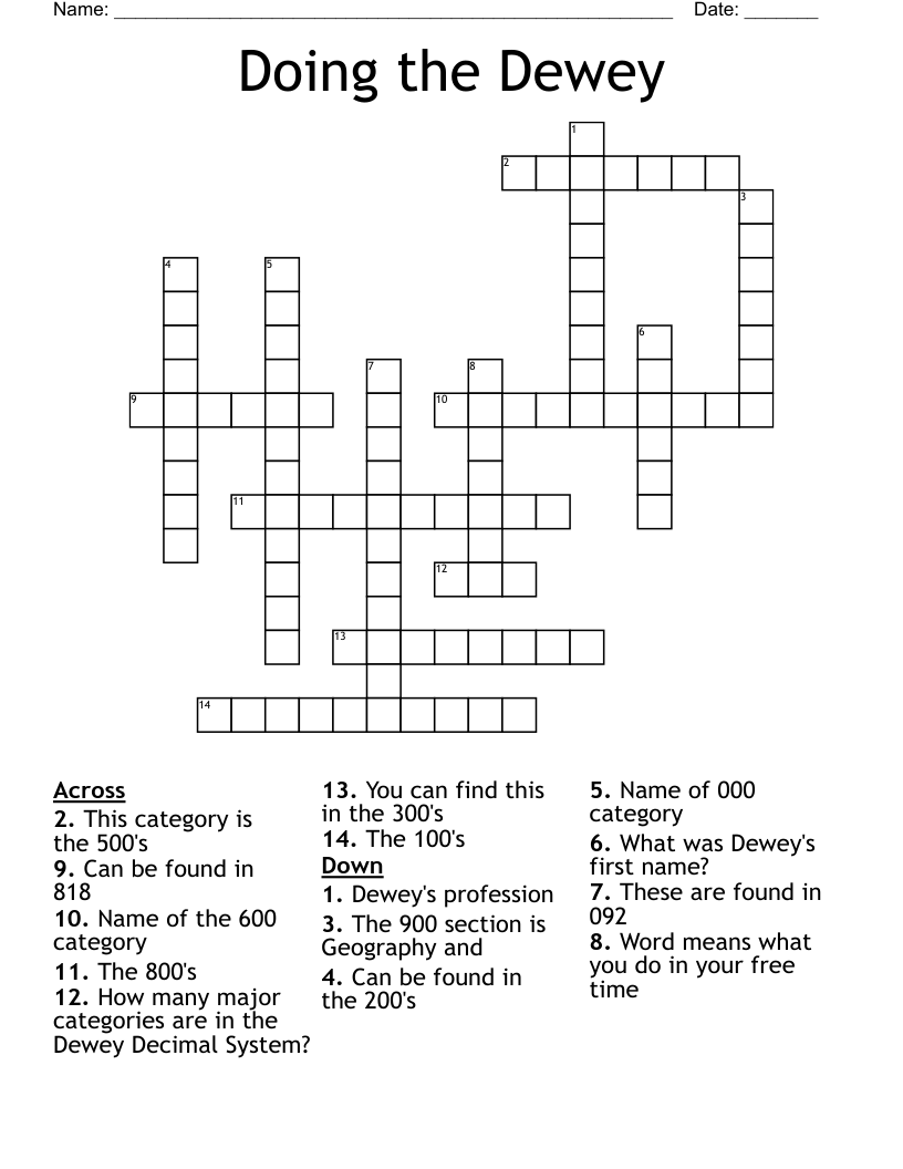 Doing the Dewey Crossword