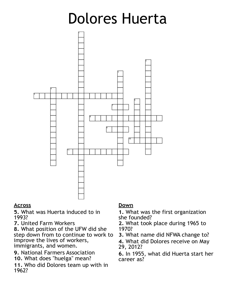 Dolores Huerta Crossword