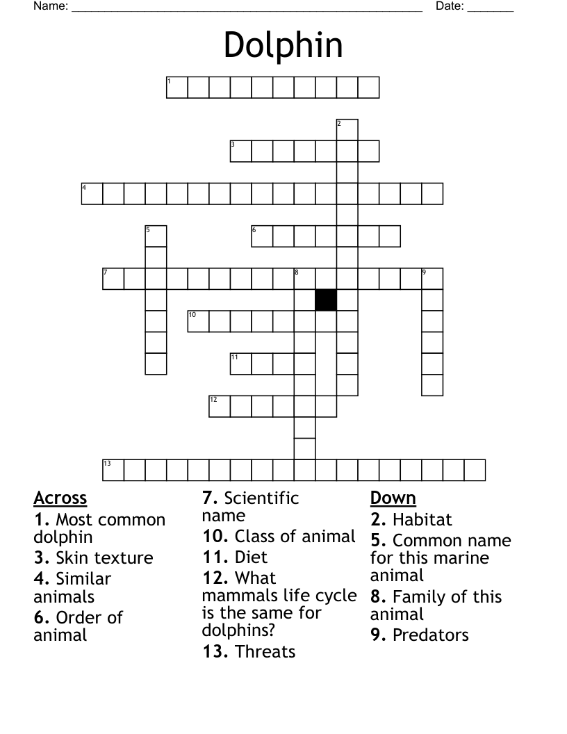 Dolphin Crossword
