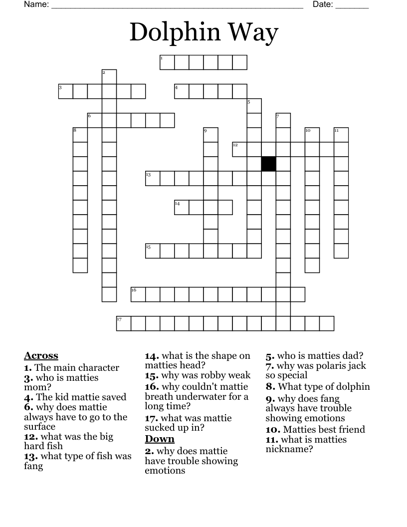 Dolphin Way Crossword