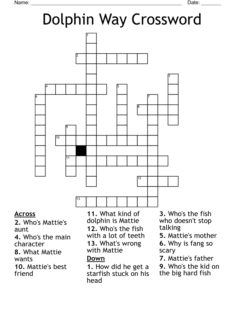 Dolphin Way Crossword 
