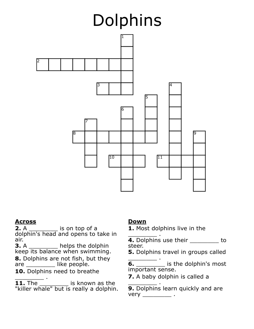 Dolphins Crossword