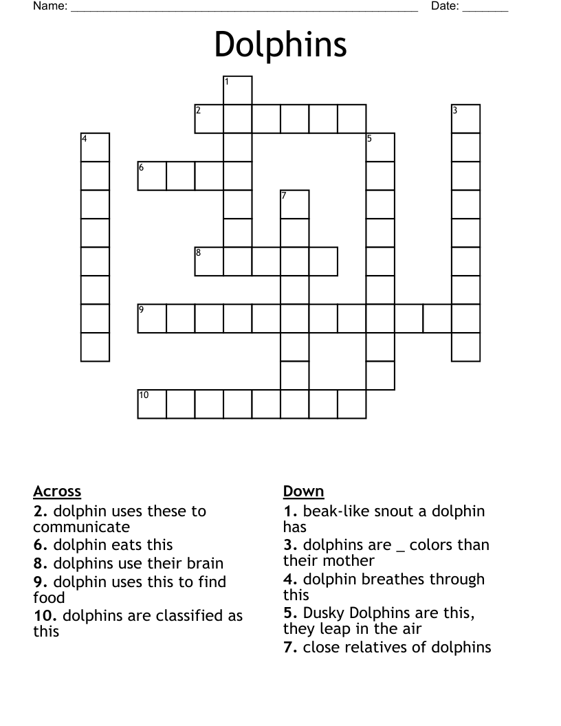 Dolphins Crossword