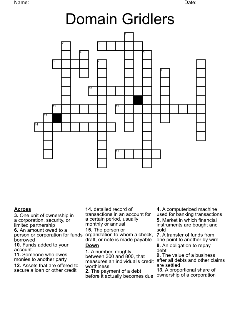 Domain Gridlers Crossword