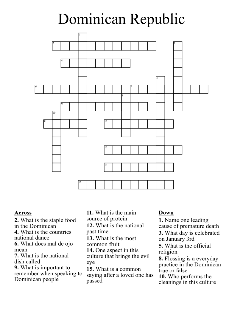 Dominican Republic Crossword