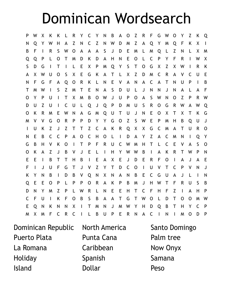 Dominican Wordsearch 