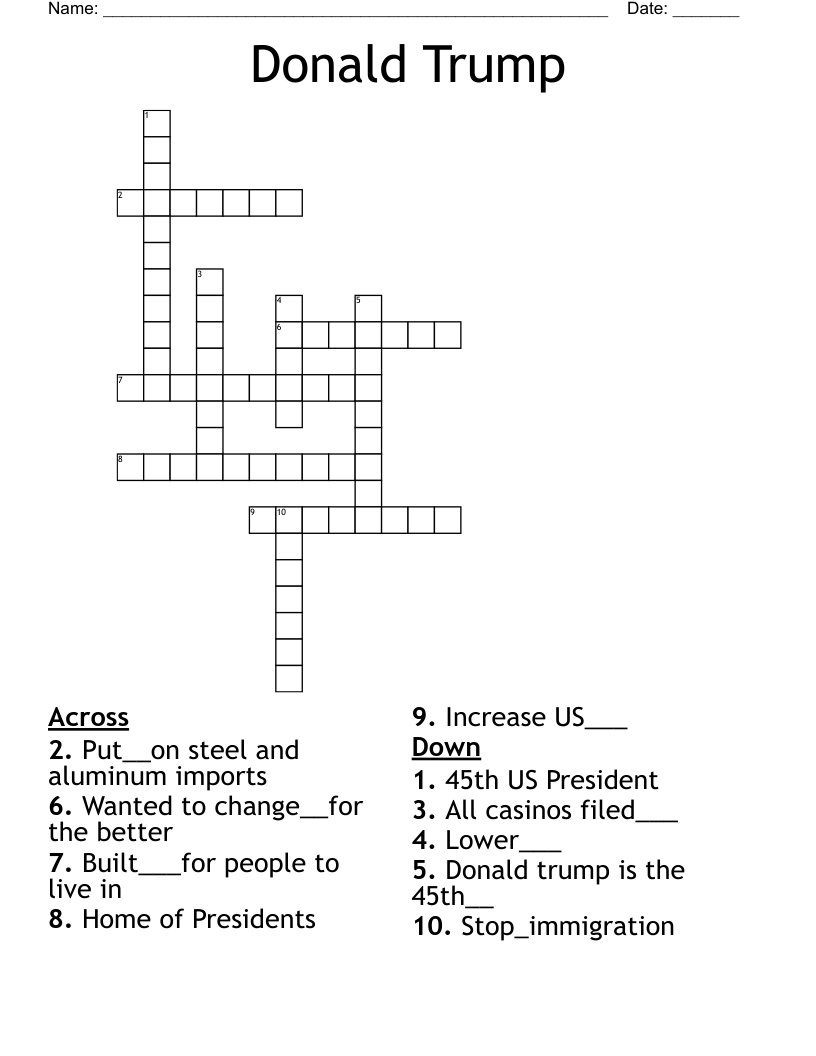 Donald Trump Crossword