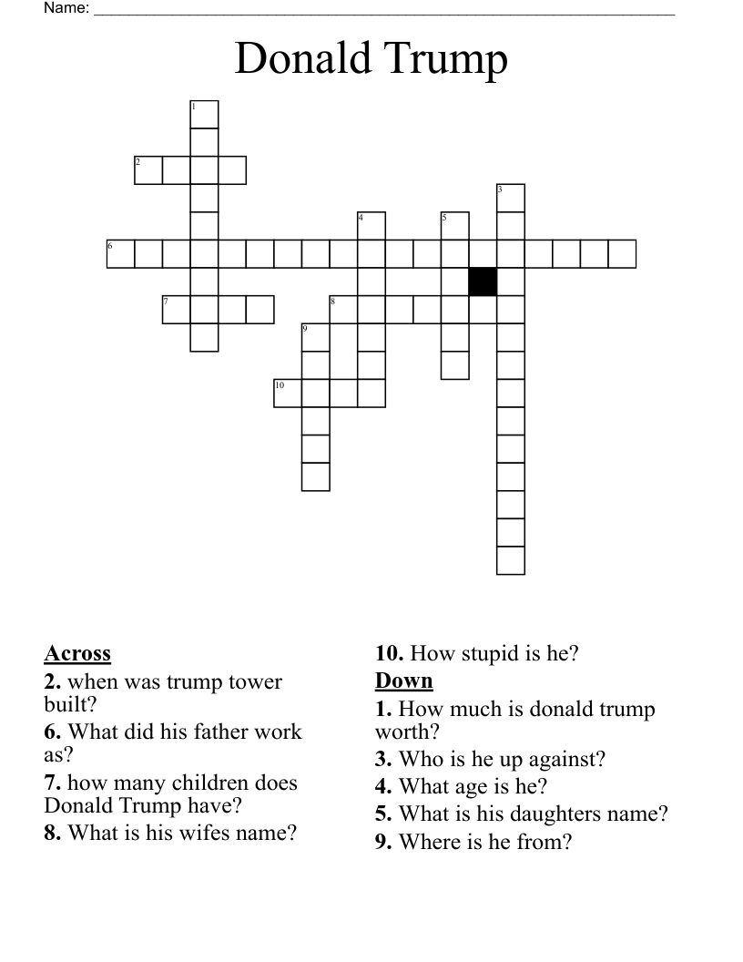 Donald Trump Crossword