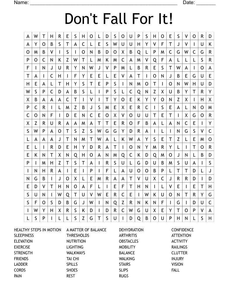 Don't Fall For It! Word Search
