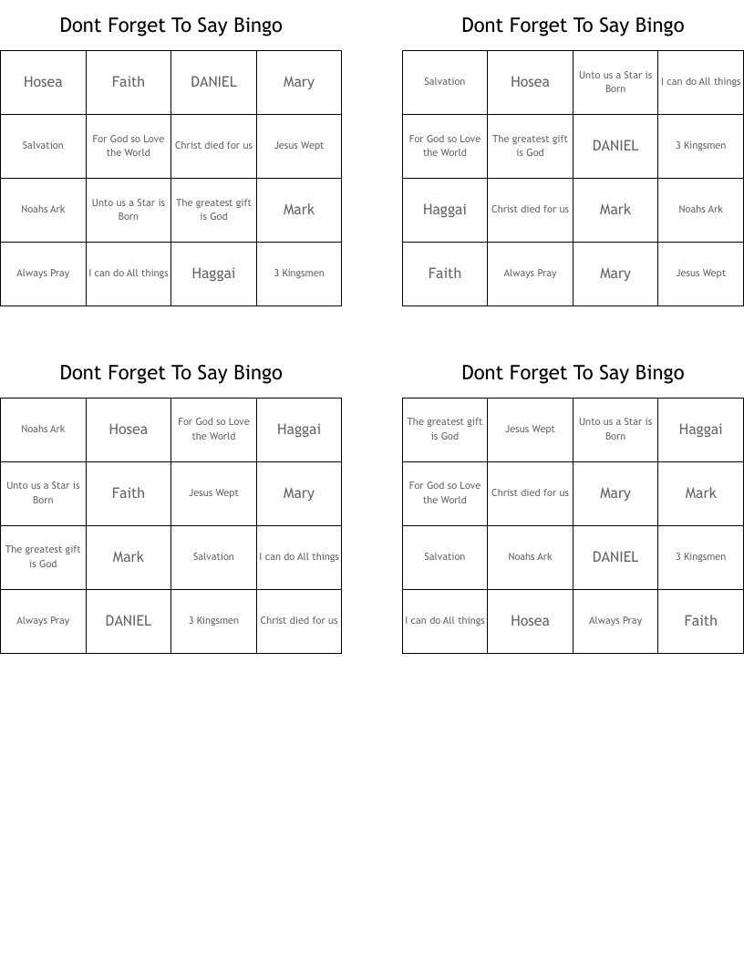 Dont Forget To Say Bingo
