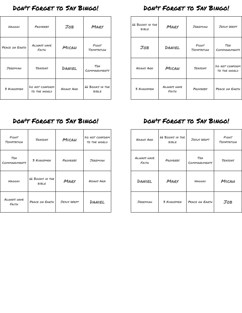 Don't Forget to Say Bingo!