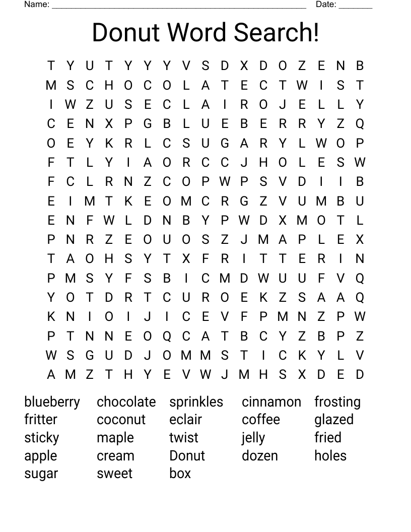 Donut Word Search!