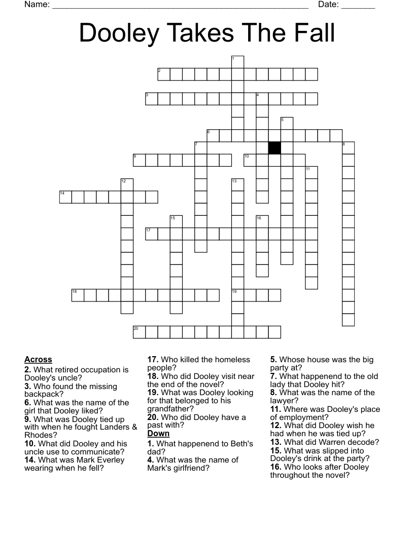 Dooley Takes The Fall Crossword