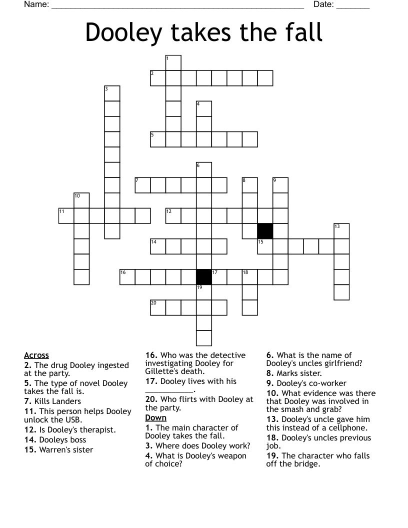 Dooley takes the fall Crossword