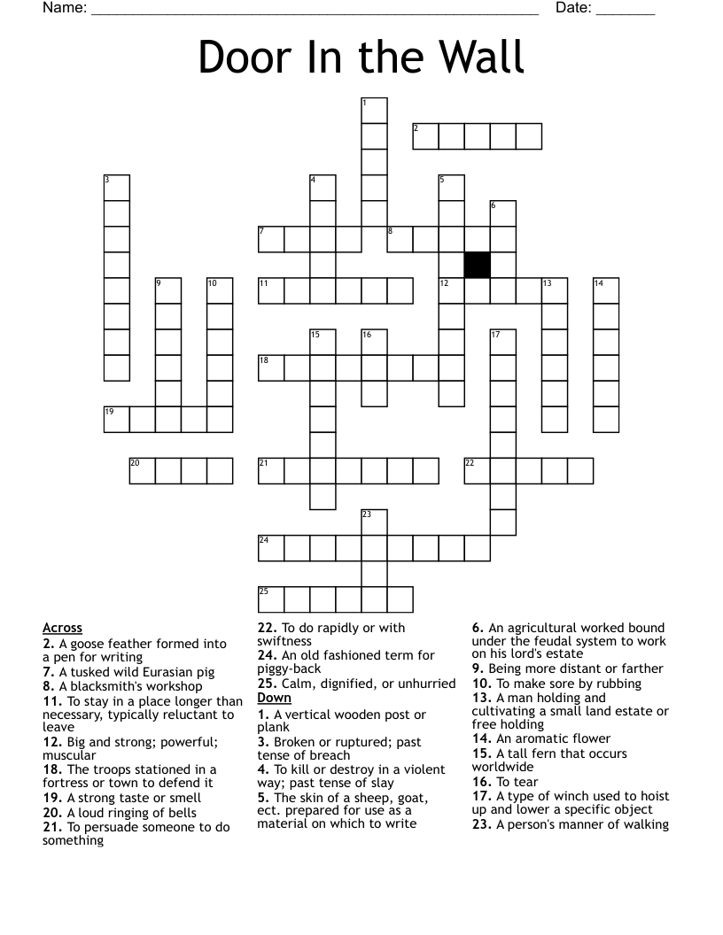 Door In the Wall Crossword