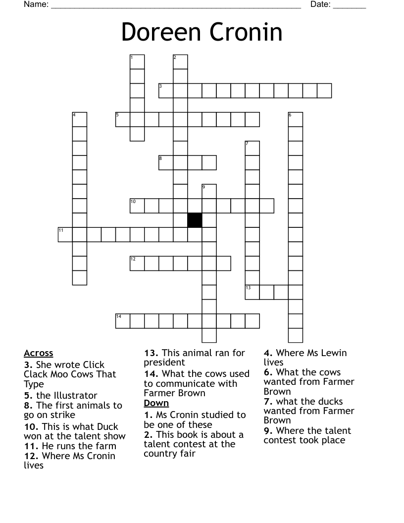 Doreen Cronin Crossword