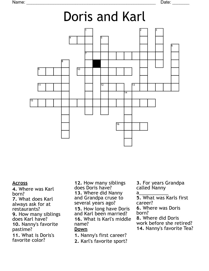 Doris and Karl Crossword