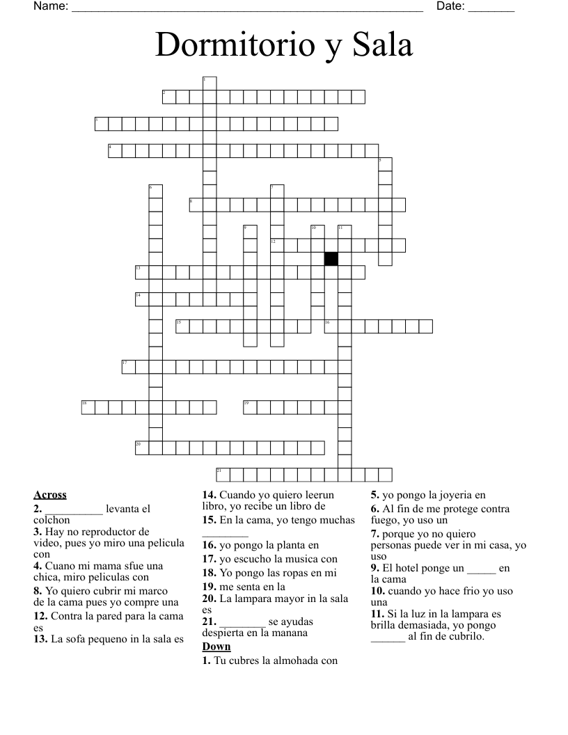 Dormitorio y Sala Crossword