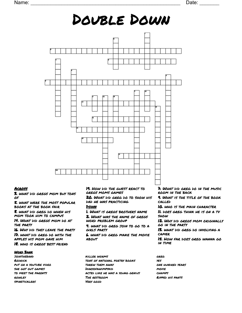 Double Down Crossword