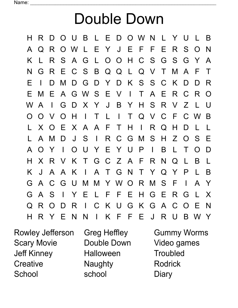 Double Down  Word Search
