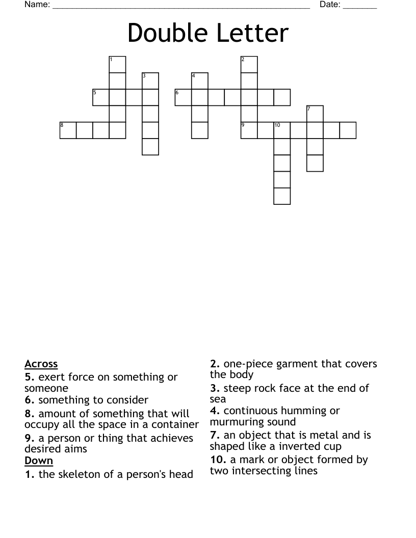 Double Letter  Crossword