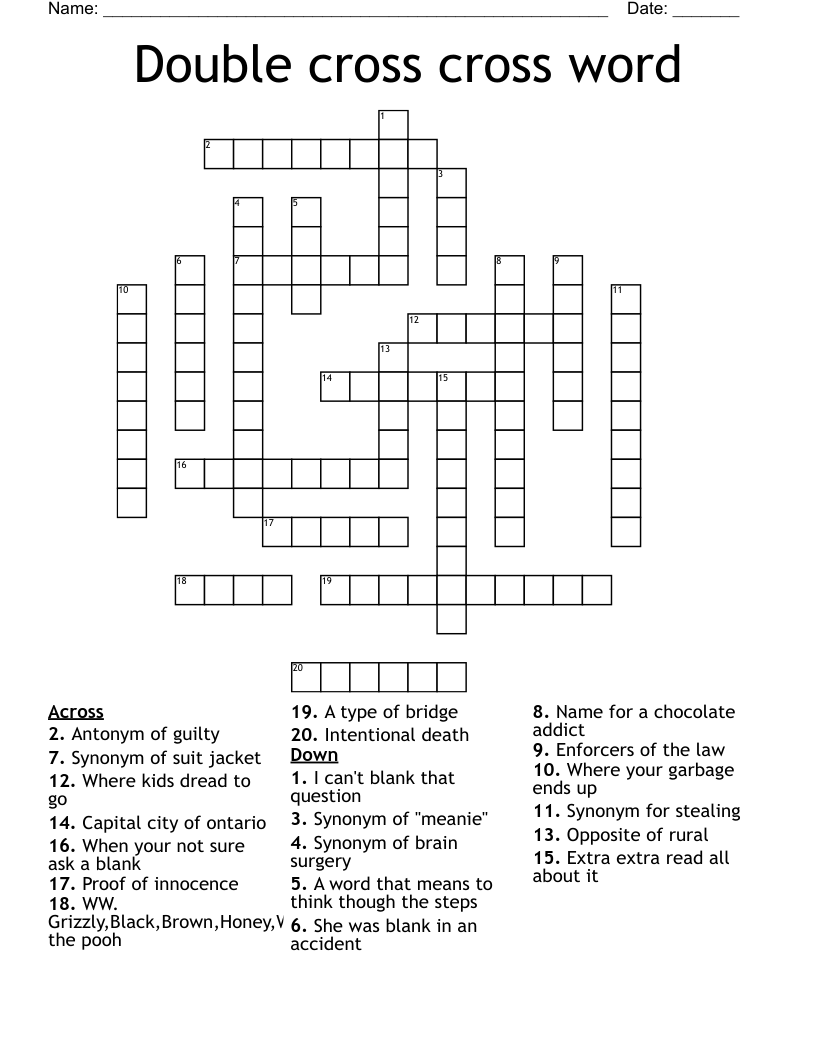 Double cross cross word