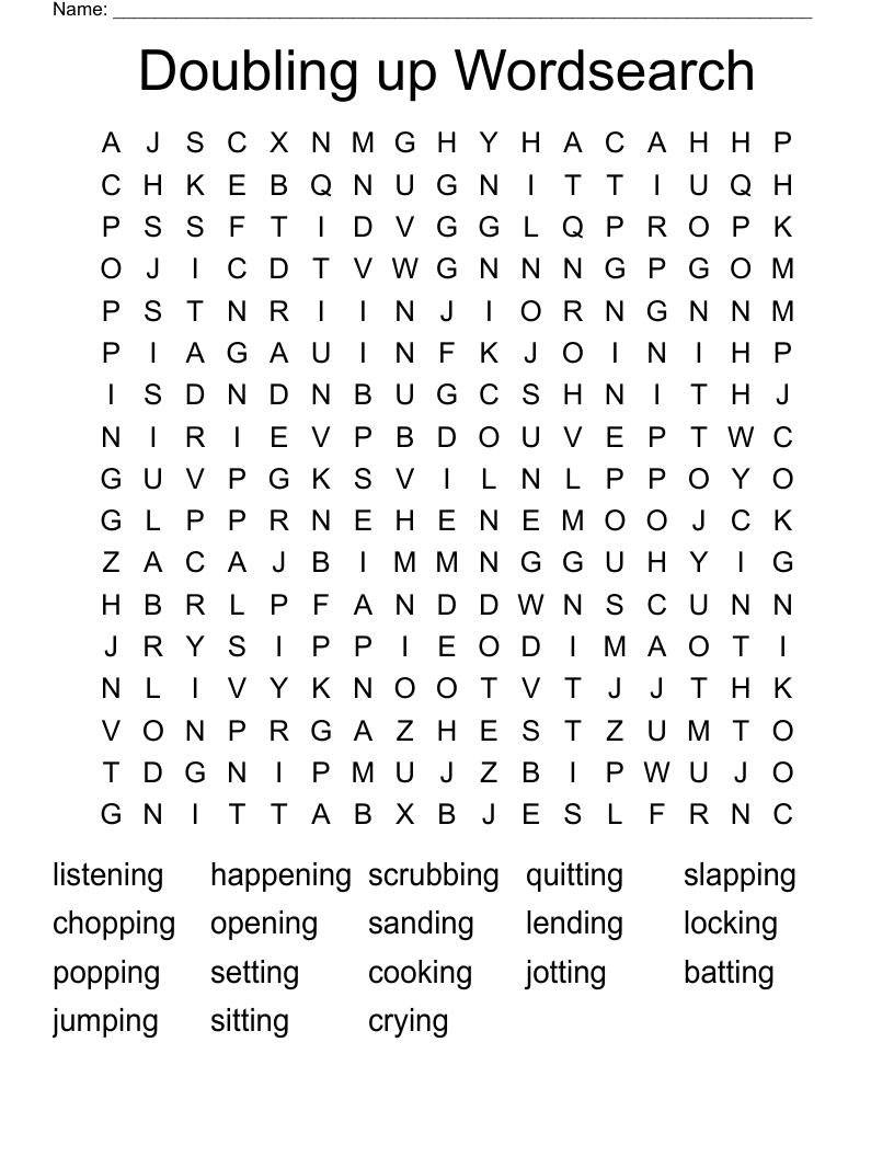 Doubling up Wordsearch