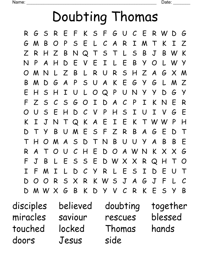 Doubting Thomas Word Search
