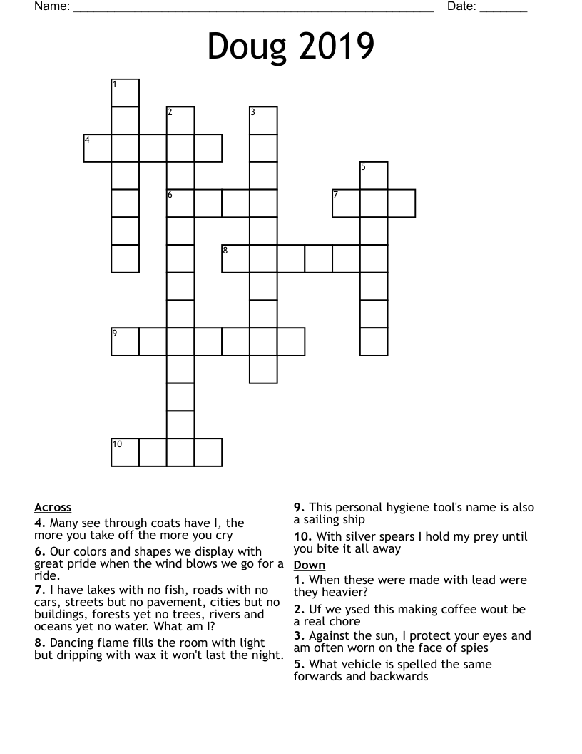 Doug 2019 Crossword