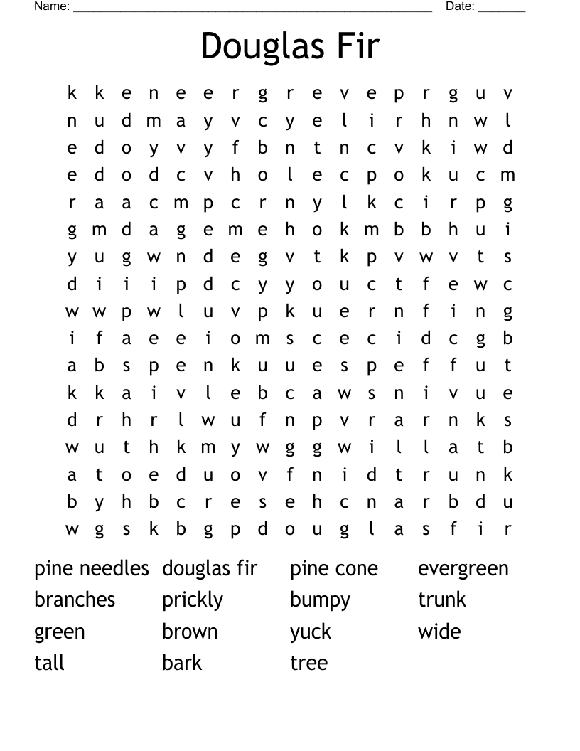 Douglas Fir Word Search