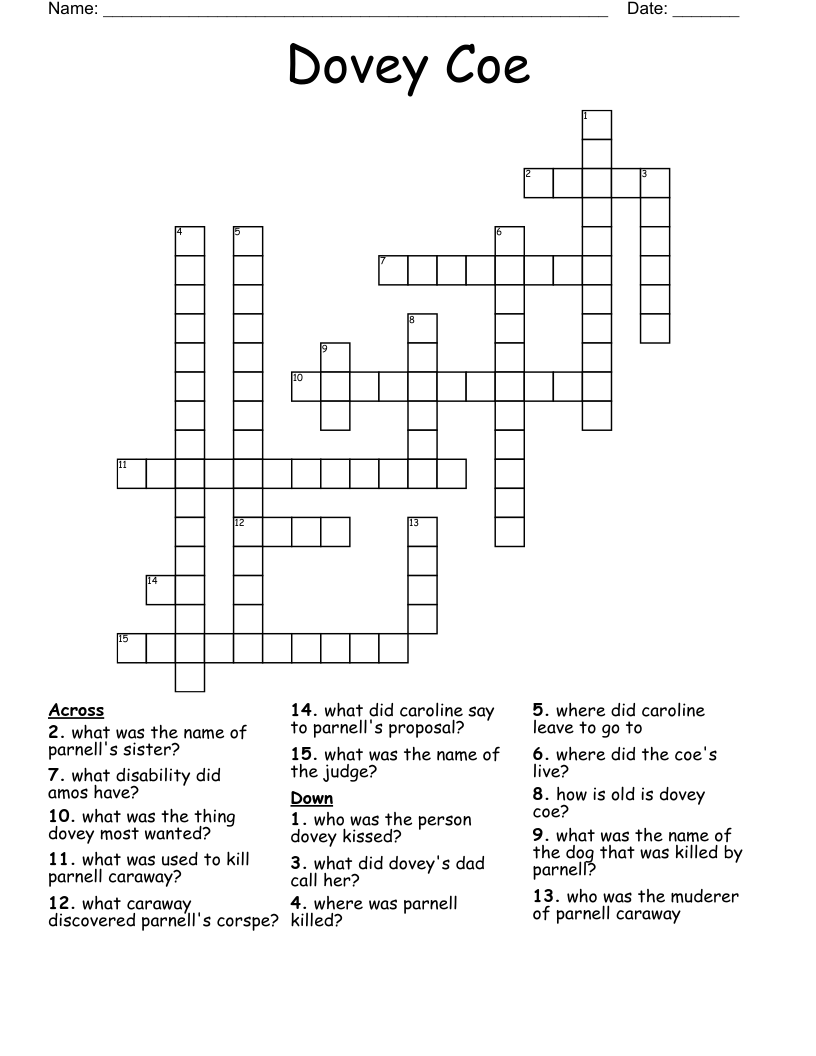 Dovey Coe Crossword