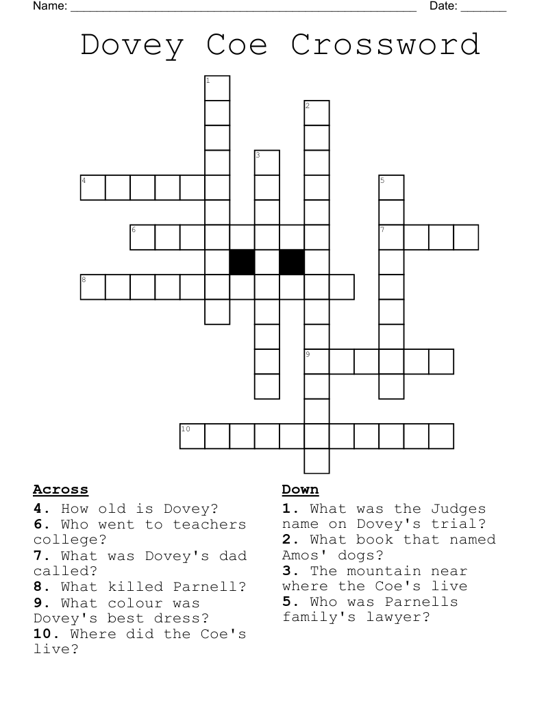Dovey Coe Crossword