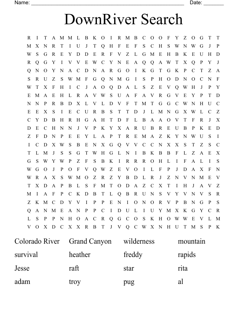 DownRiver Search Word Search