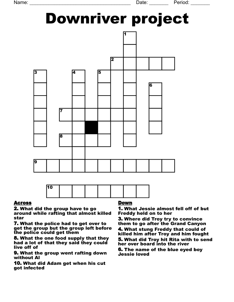 Downriver project  Crossword