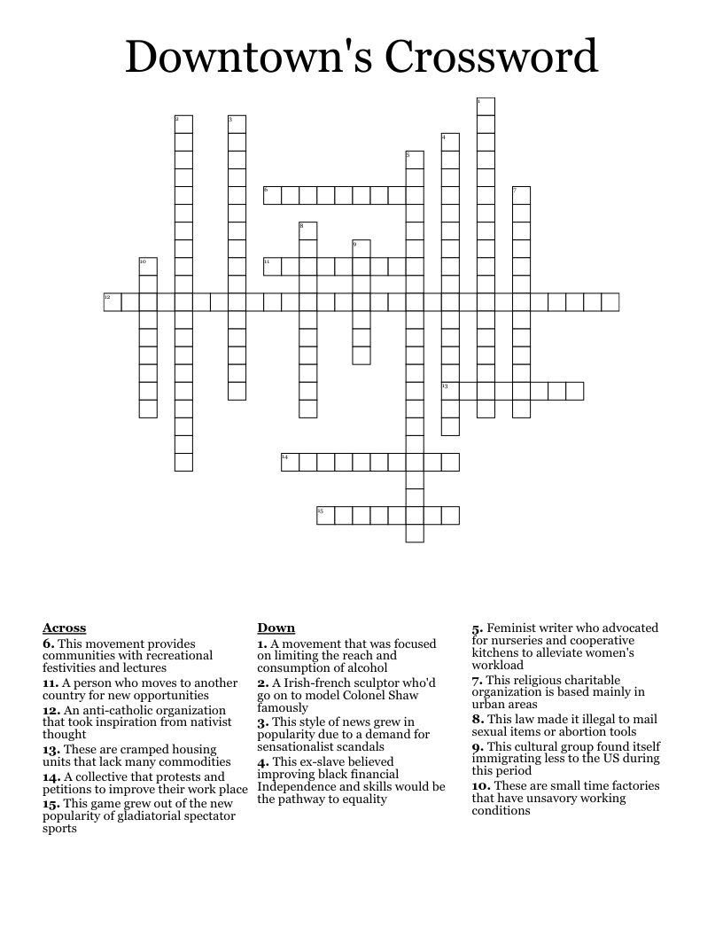 Downtown's Crossword