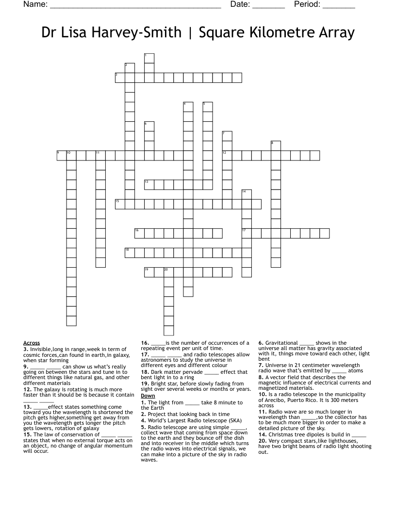 Dr Lisa Harvey-Smith | Square Kilometre Array Crossword