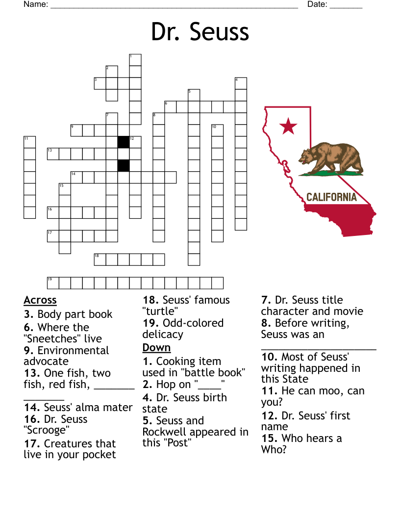 Dr. Seuss Crossword