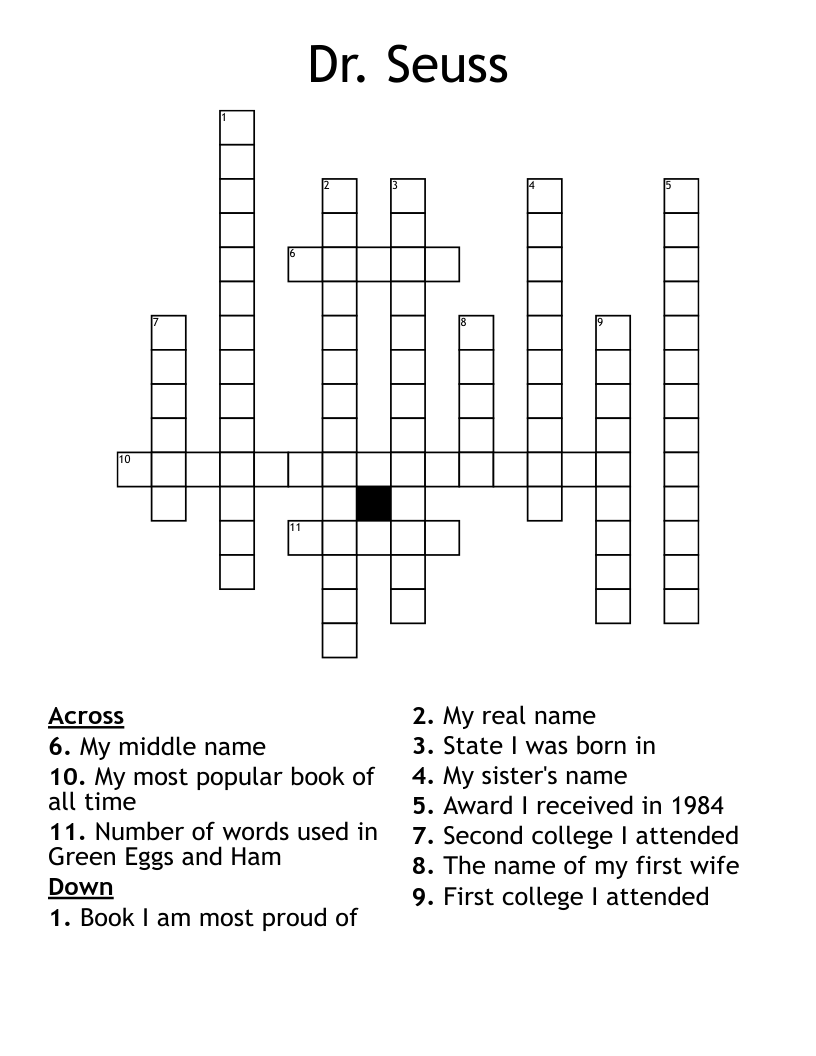 Dr. Seuss Crossword