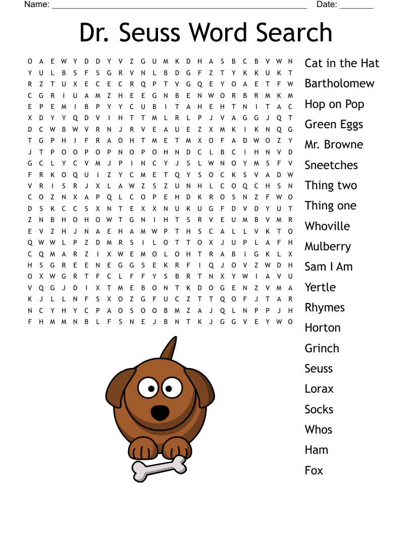 Dr. Seuss Word Search
