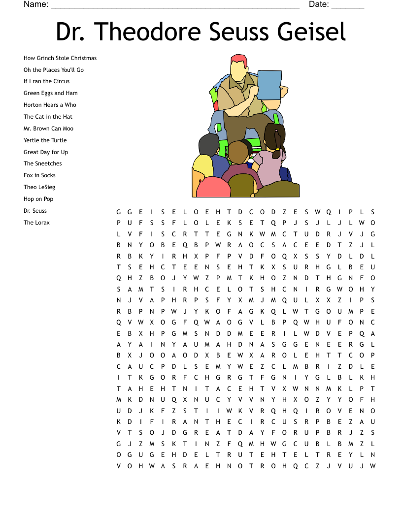 Dr. Theodore Seuss Geisel Word Search
