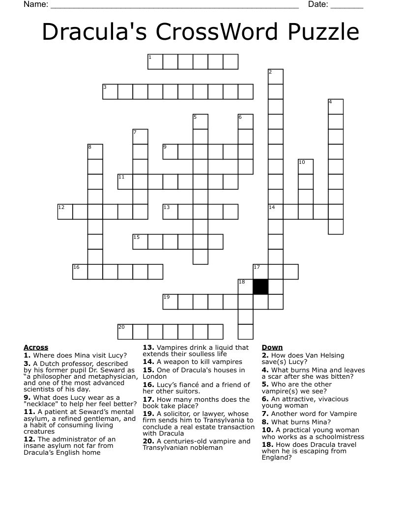 Dracula's CrossWord Puzzle