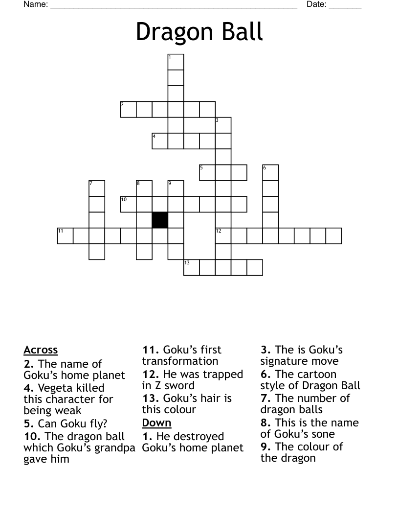 Dragon Ball  Crossword