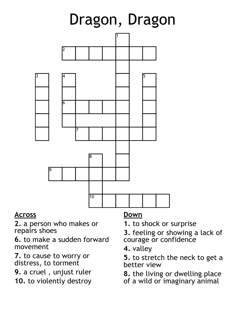 Dragon, Dragon Crossword