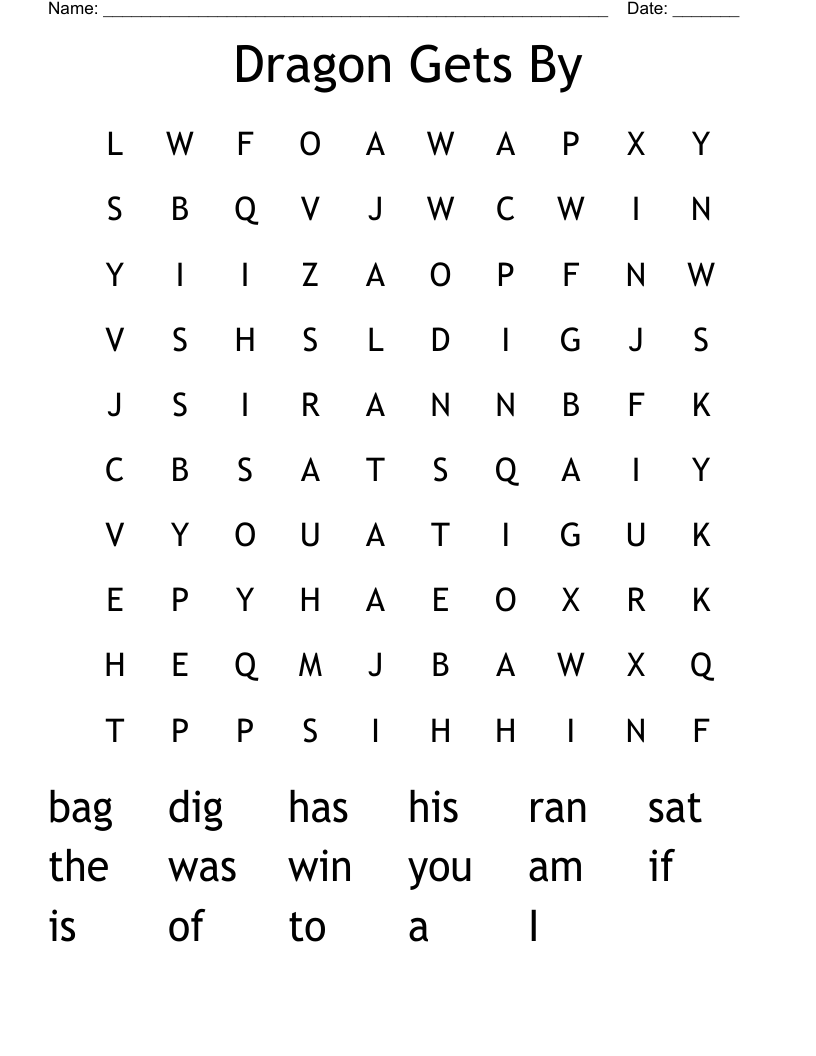 Dragon Gets By Word Search