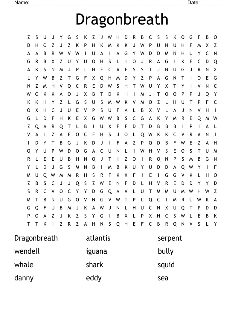 Dragonbreath Word Search