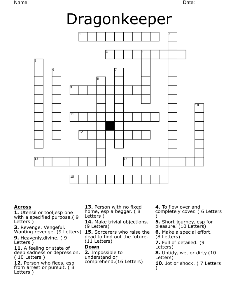 Dragonkeeper  Crossword