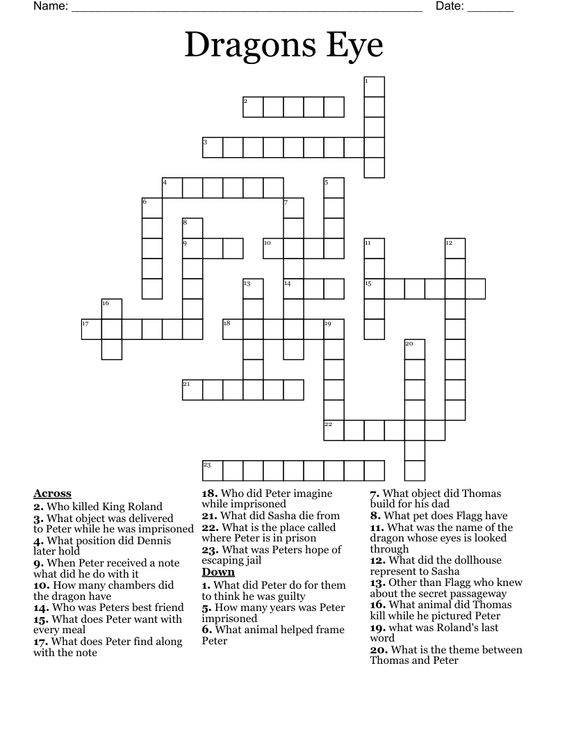 Dragons Eye Crossword