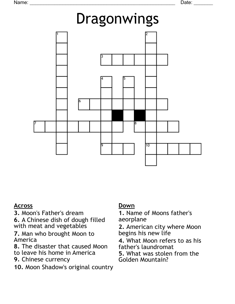 Dragonwings Crossword