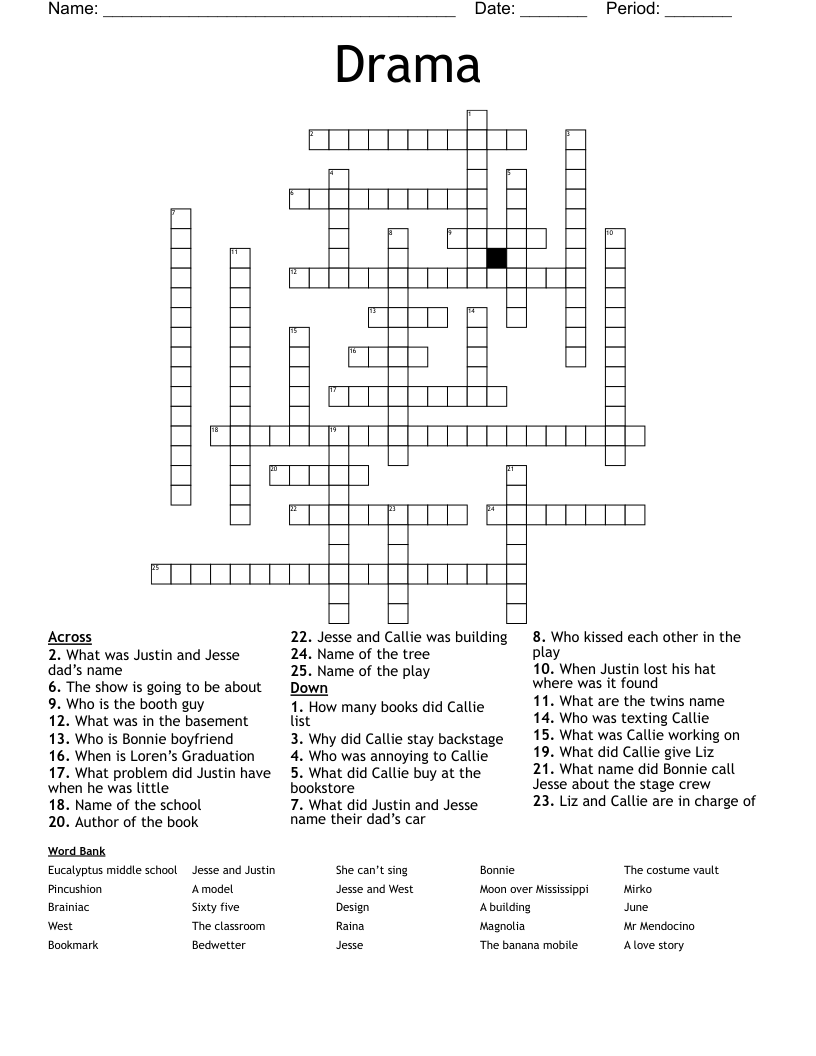 Drama Crossword